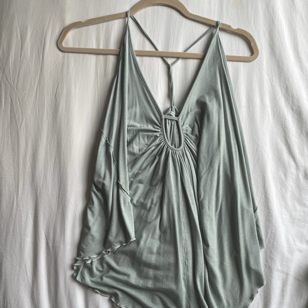 FREE PEOPLE sage green flowy tank